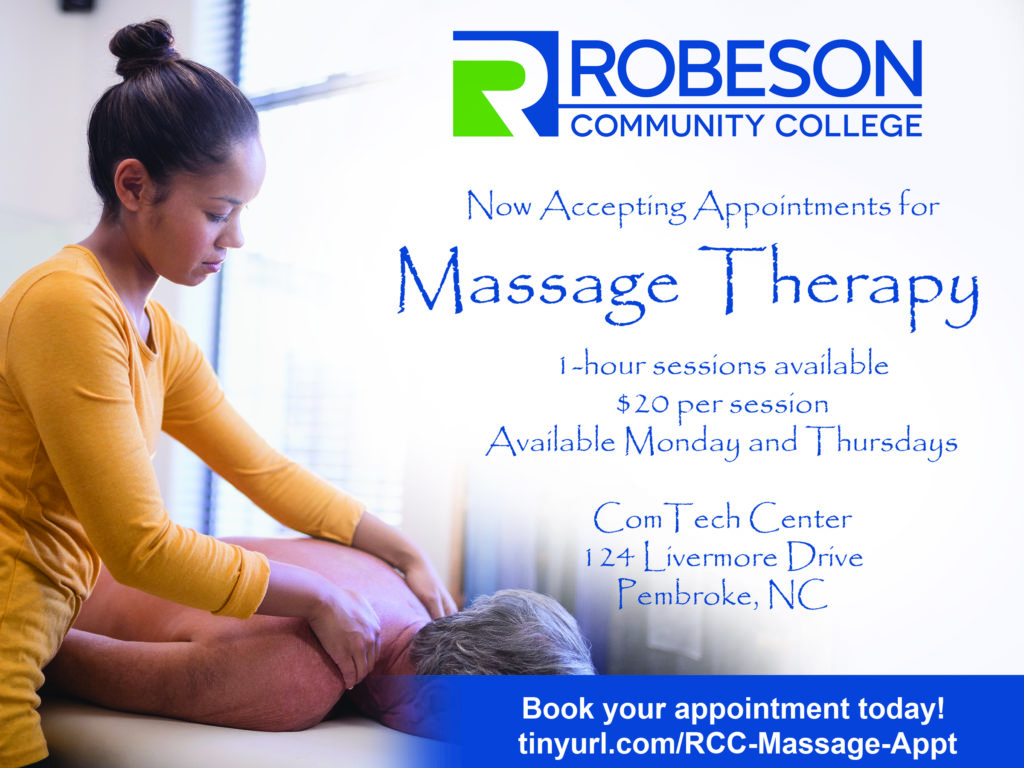 Rcc Now Accepting Massage Therapy Appointments Robeson Community 0699